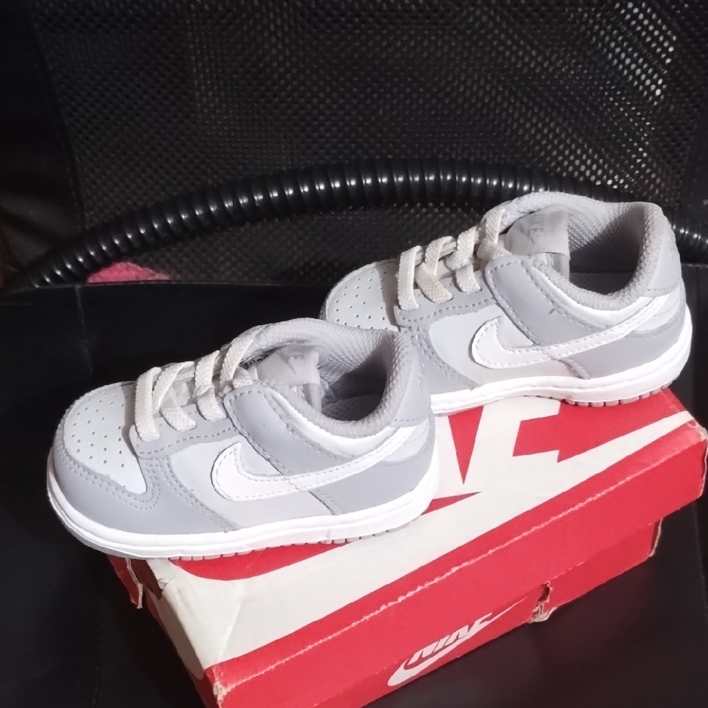 Toddler Grey and White Velcro Strap Sneakers